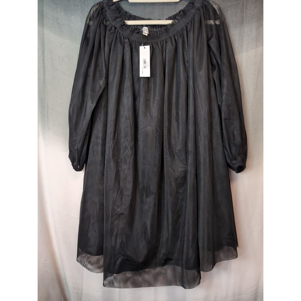 Cynthia Rowley x The Drop Women's Off Shoulder Mesh Mini Dress Witch Size L(436)